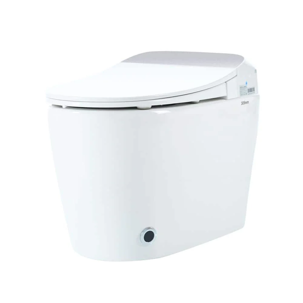 YSQCAR Elongated 1.28 GPF Smart Bidet Toilet with Auto Lid and Heated Seat in White