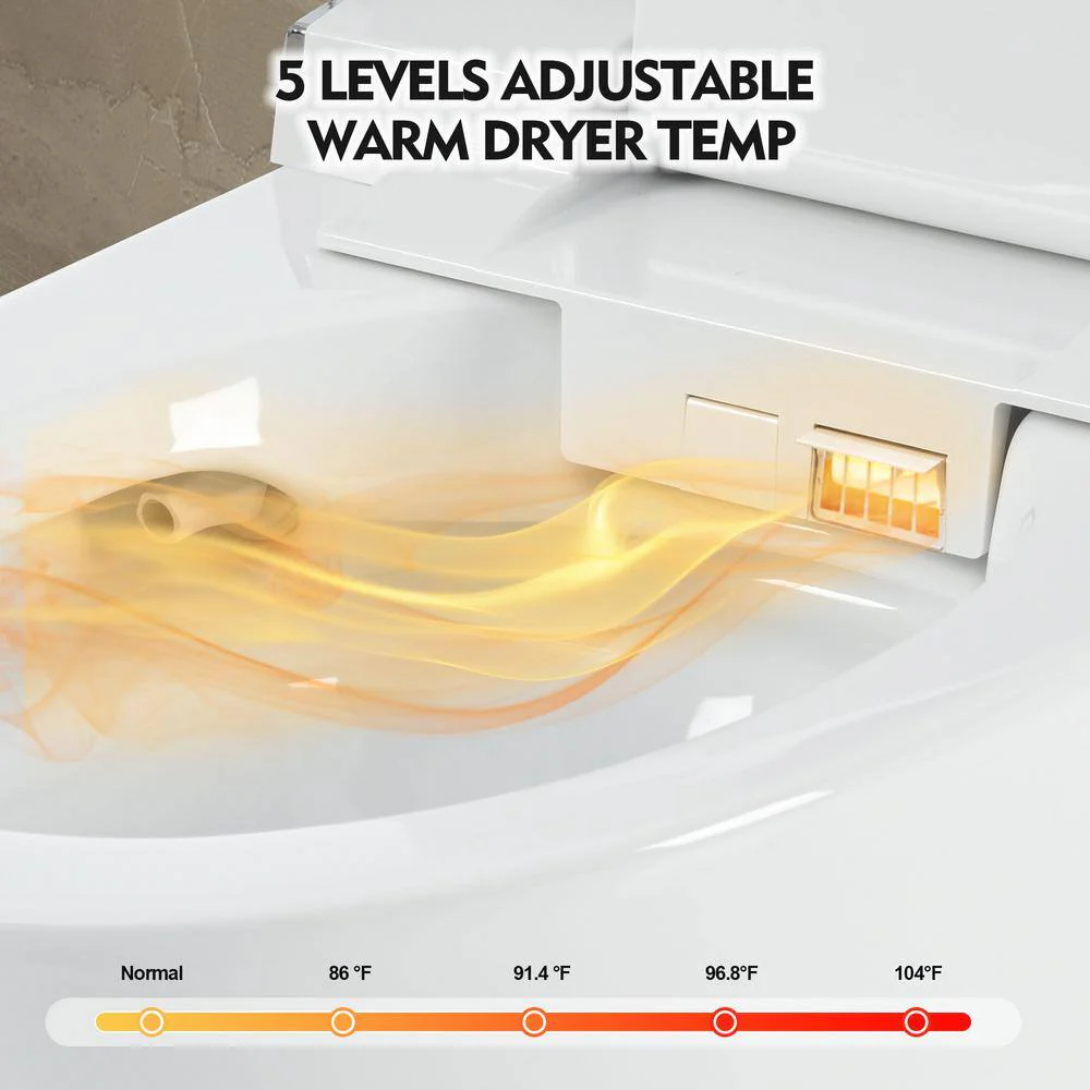 YSQCAR Elongated Smart Bidet Toilet with Heated Seat & Auto Flush - Image 4