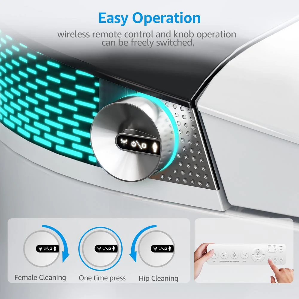 Yulika DJ-G5 Smart Toilet with Heated Bidet Seat, Warm Water Sprayer, and Remote Control - Image 4