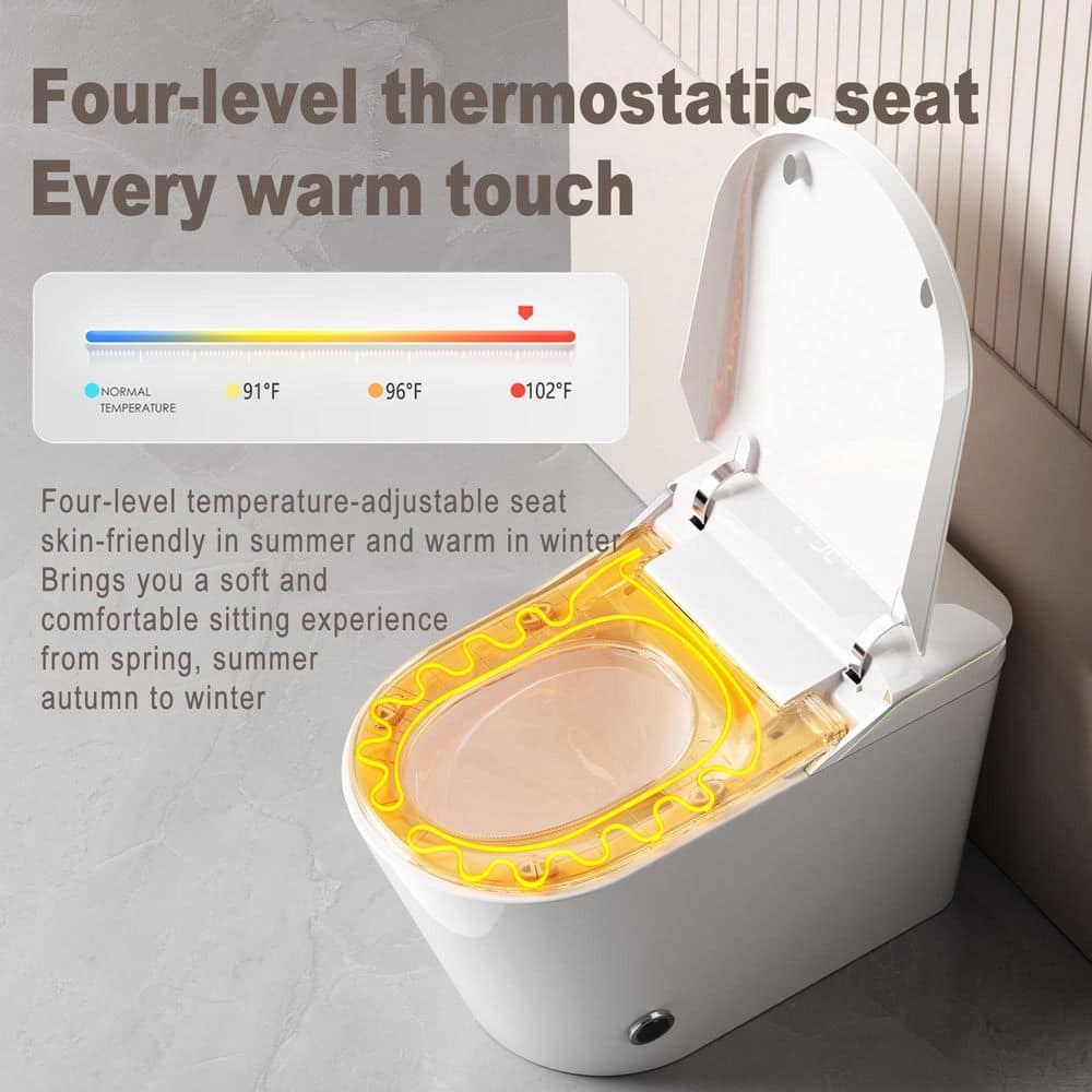 yulika DJ-U6 Elongated Smart Toilet with Built-in Bidet and Dual Flush - Image 4