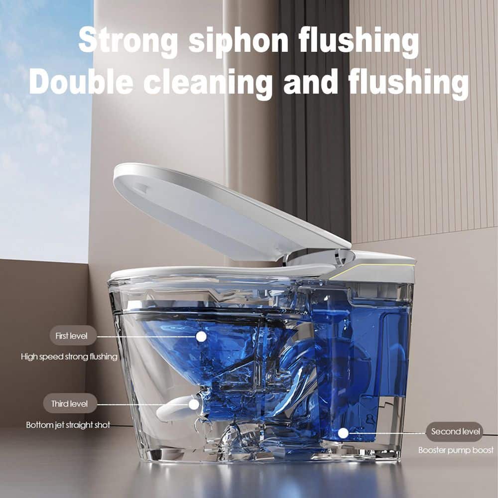 yulika DJ-U6 Elongated Smart Toilet with Built-in Bidet and Dual Flush - Image 9