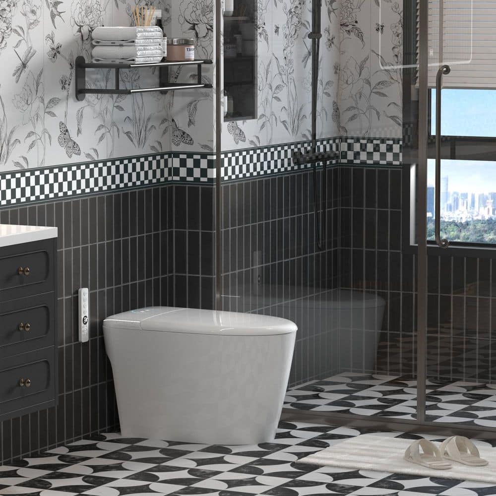 yulika Elongated Smart Toilet with Bidet, Auto Open-Close, Heated Seat - Image 2
