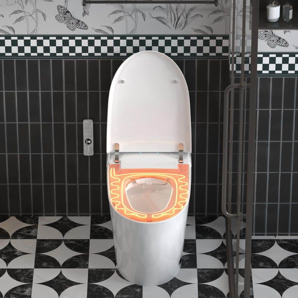 yulika Elongated Smart Toilet with Bidet, Auto Open-Close, Heated Seat - Image 6