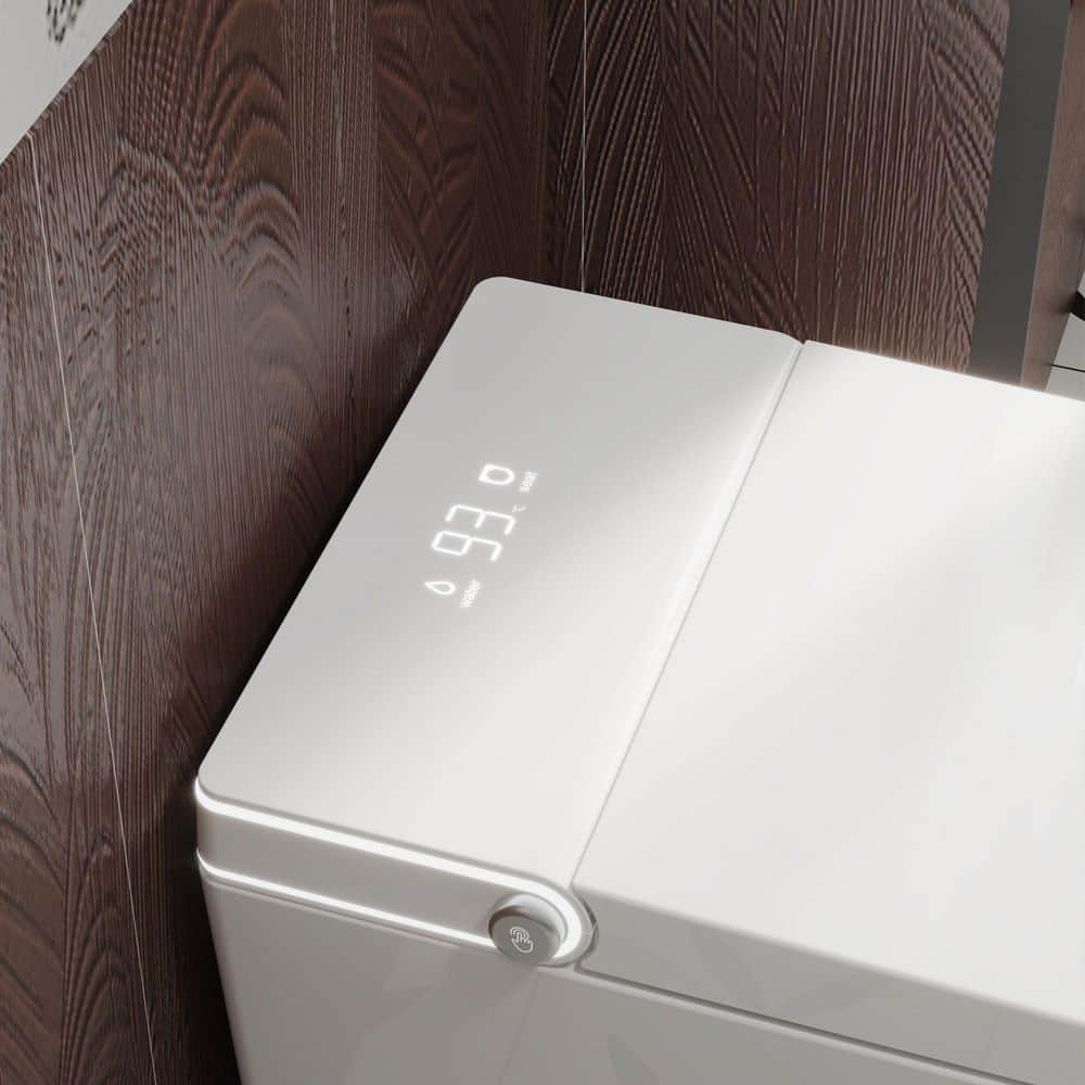 yulika Elongated 1.28 GPF Smart Bidet Toilet with Built-in Foot Sensor and Heated Seat - Image 2