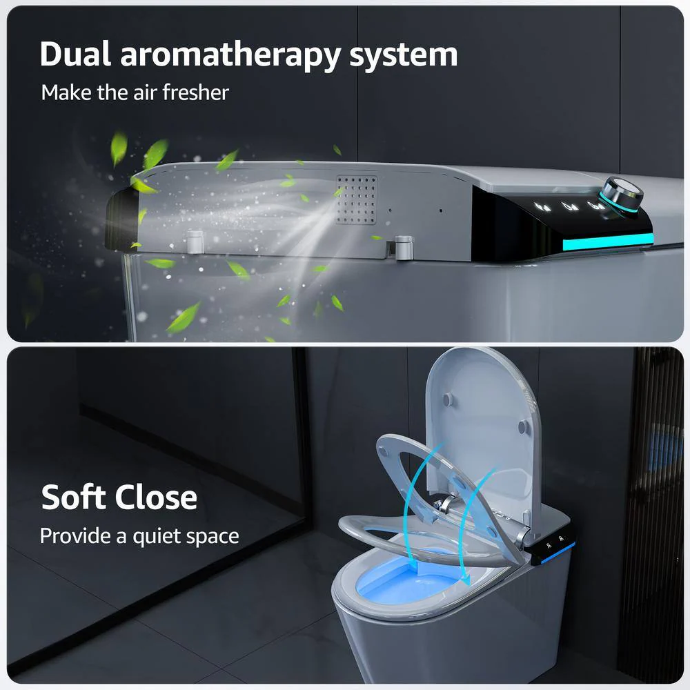 Yulika Smart Bidet Toilet with Auto Open/Close Lid, Heated Seat & LED Display - Image 9