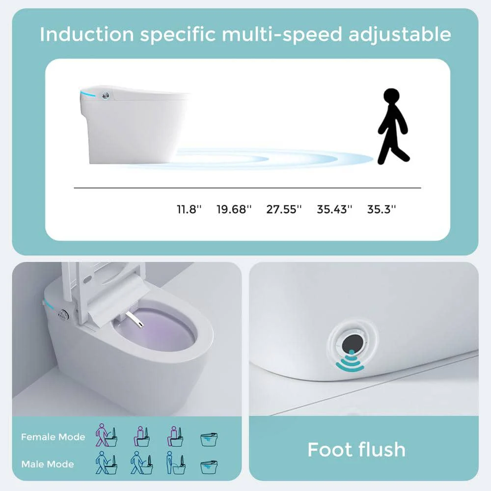 Yulika Smart Toilet with Bidet, Heated Seat & Remote Control - Image 9