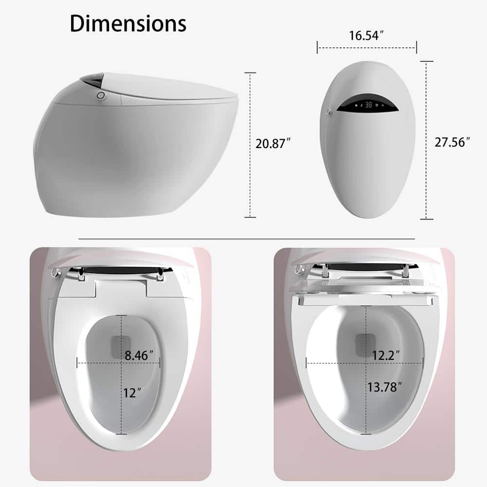 Yulika Y1 Smart Elongated Bidet Toilet with Heated Seat and Remote Control - Image 4