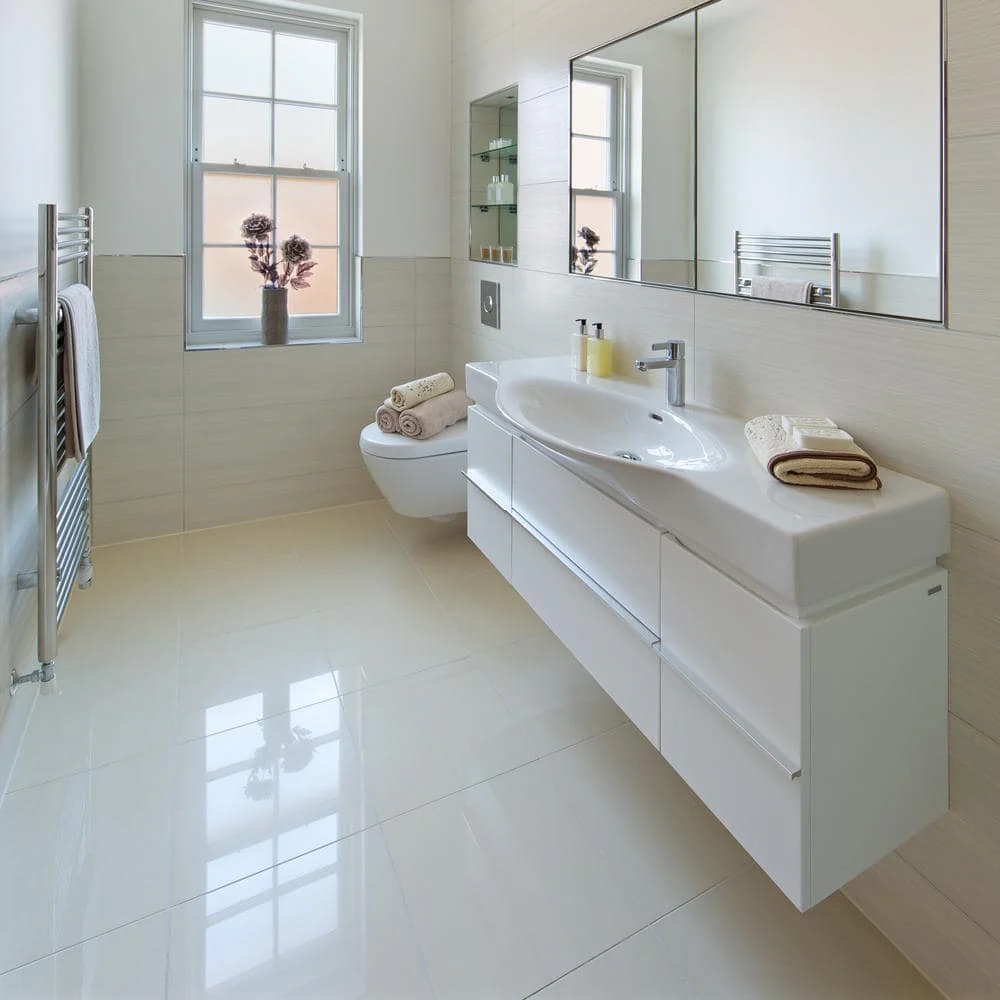 Yulong White 24 in. x 24 in. Polished Porcelain Stone Look Floor and Wall Tile (16 sq. ft./Case) - Image 2