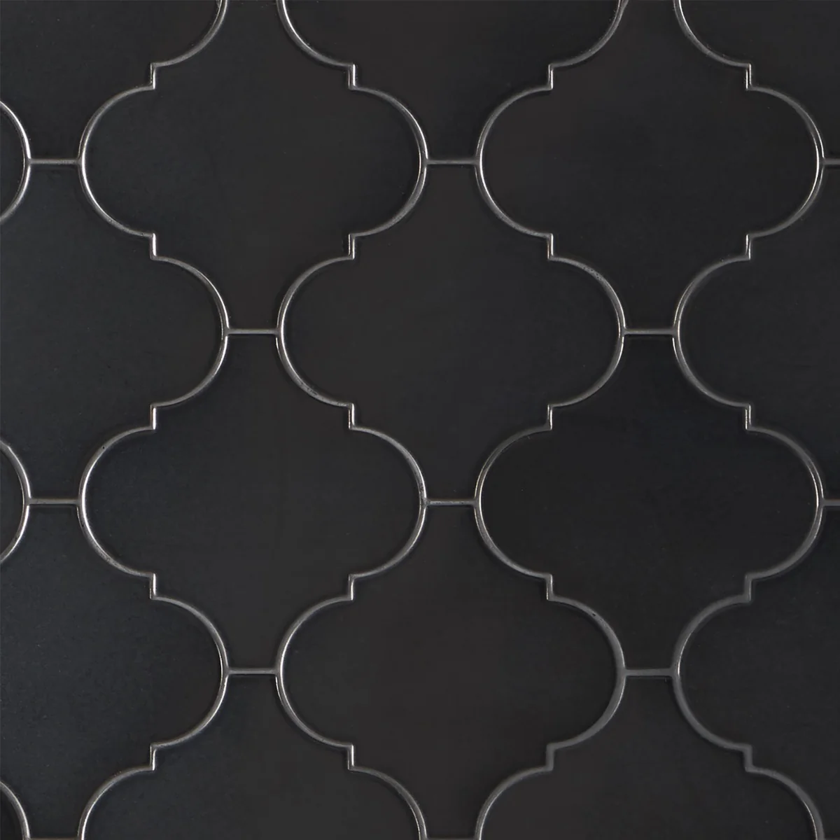 Zeal Gunmetal Gray Arabesque Polished Porcelain Tile - Lux Tile - Image 2