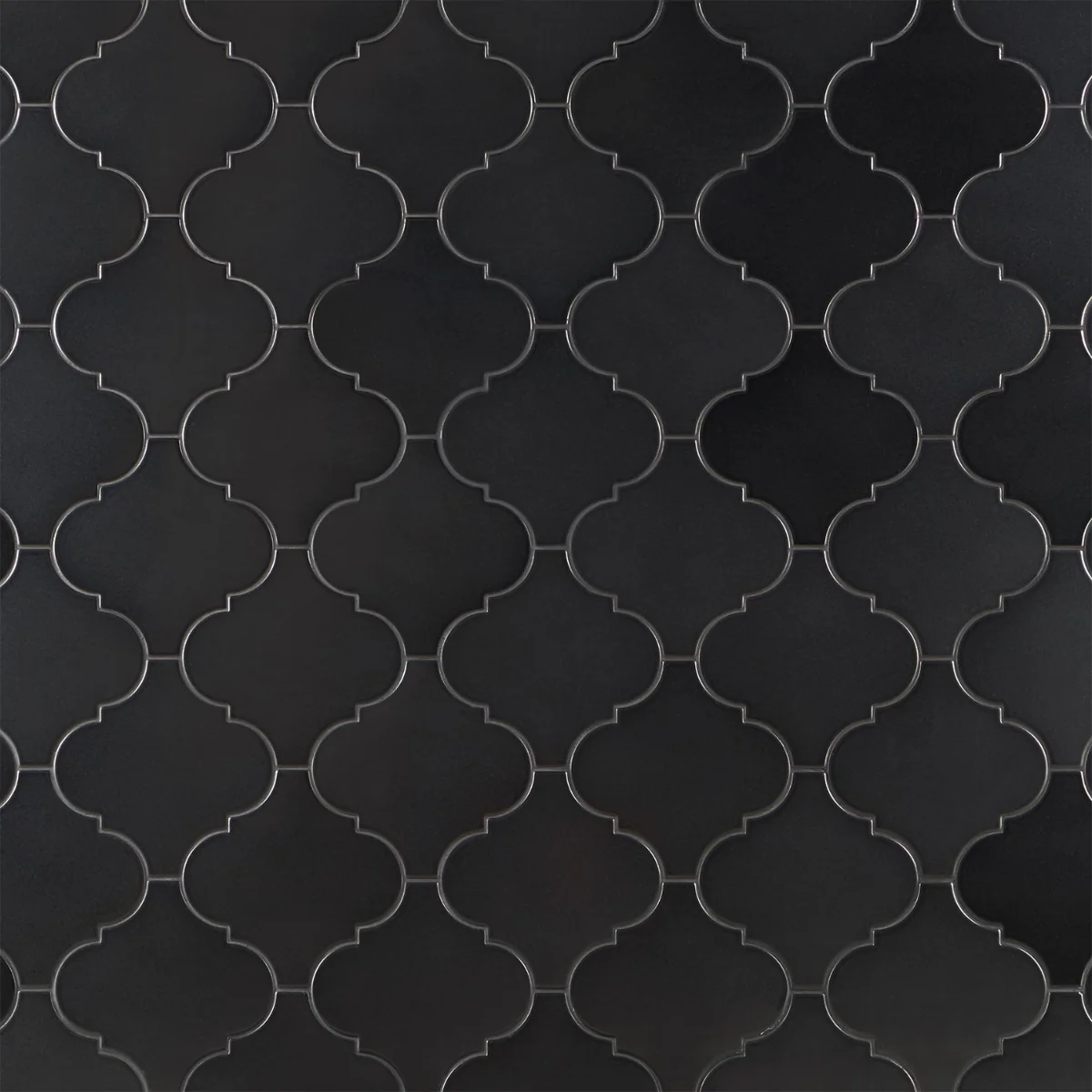 Zeal Gunmetal Gray Arabesque Polished Porcelain Tile - Lux Tile - Image 6