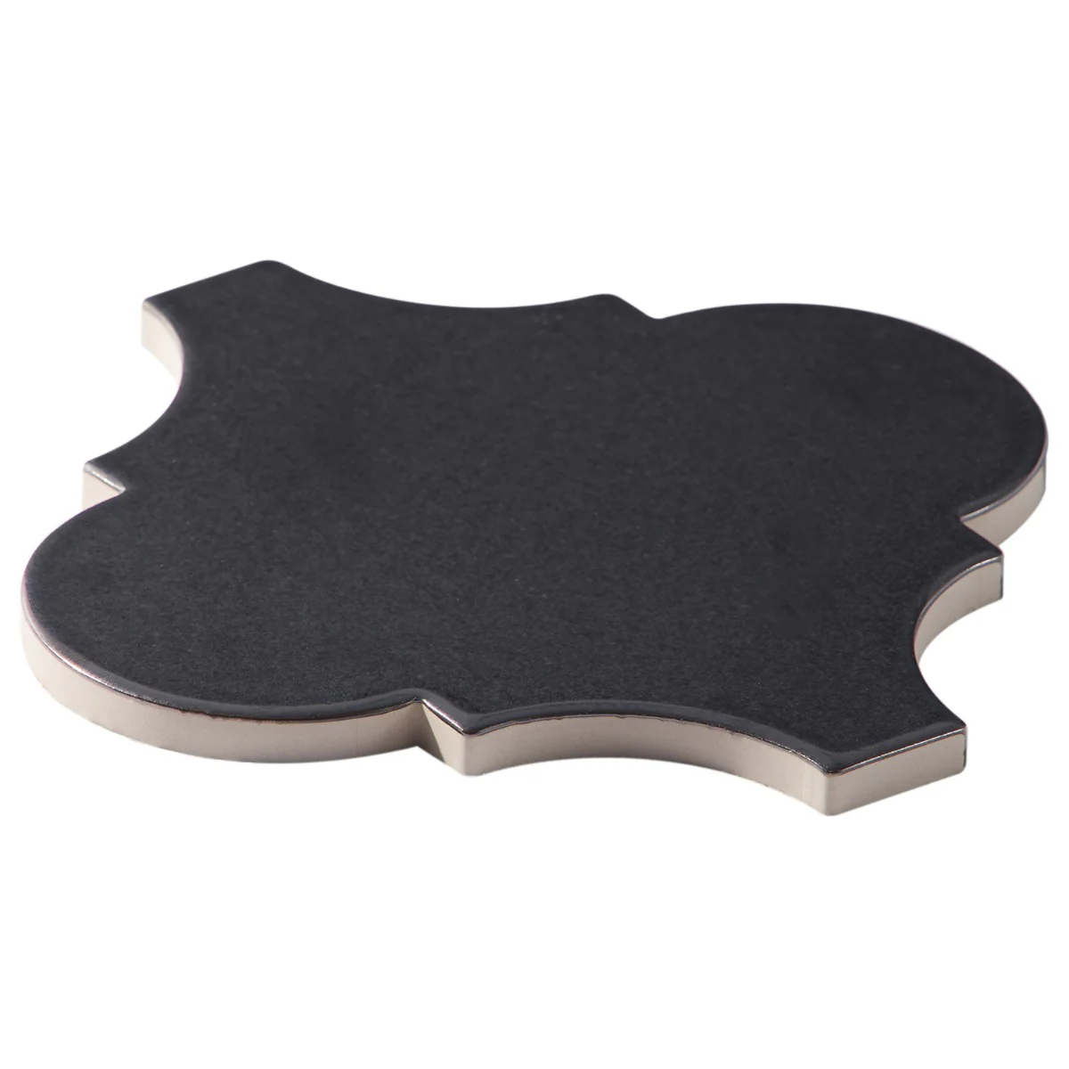 Zeal Gunmetal Gray Arabesque Polished Porcelain Tile - Lux Tile - Image 8