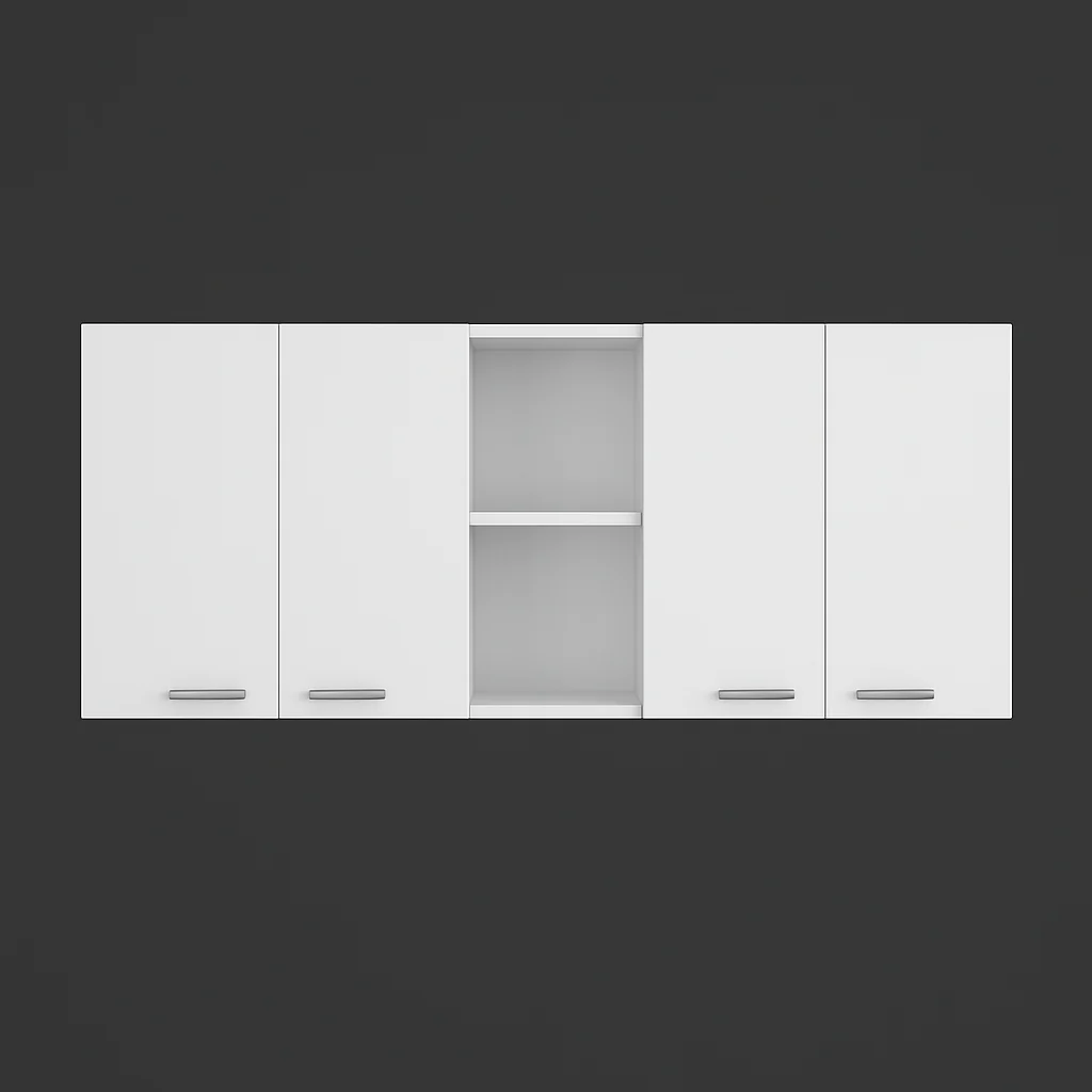 Zeus & Ruta White Plywood Wall Kitchen Cabinet with 2-Shelves and Double Door