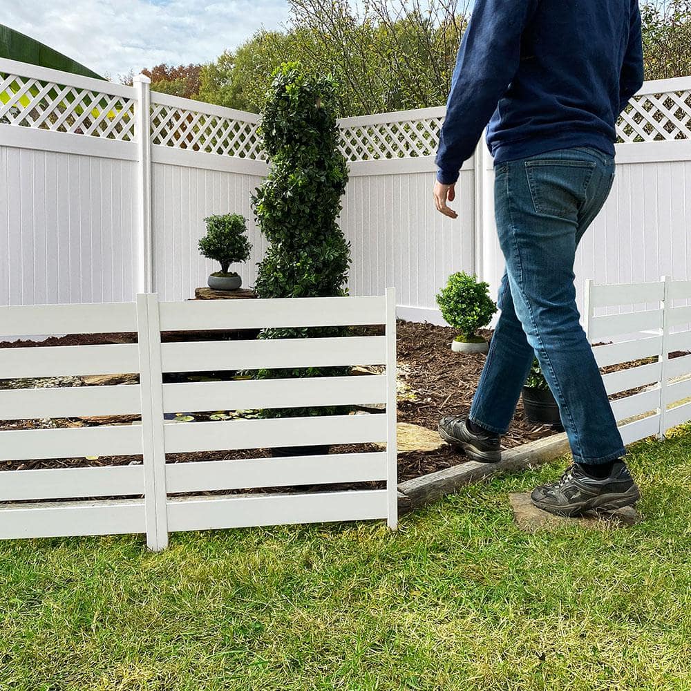 Zippity Outdoor Products Maui No-Dig White Vinyl Garden Fence Kit (3-Panels) - Image 2