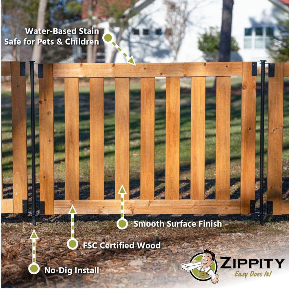 Zippity Outdoor Products Newberry Dig Free Wood Fence Kit - 48 in. x 32 in. Panels - Image 6