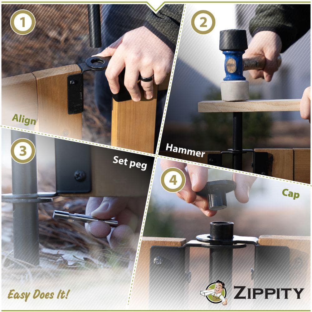 Zippity Outdoor Products Newberry Dig Free Wood Fence Kit - 48 in. x 32 in. Panels - Image 7