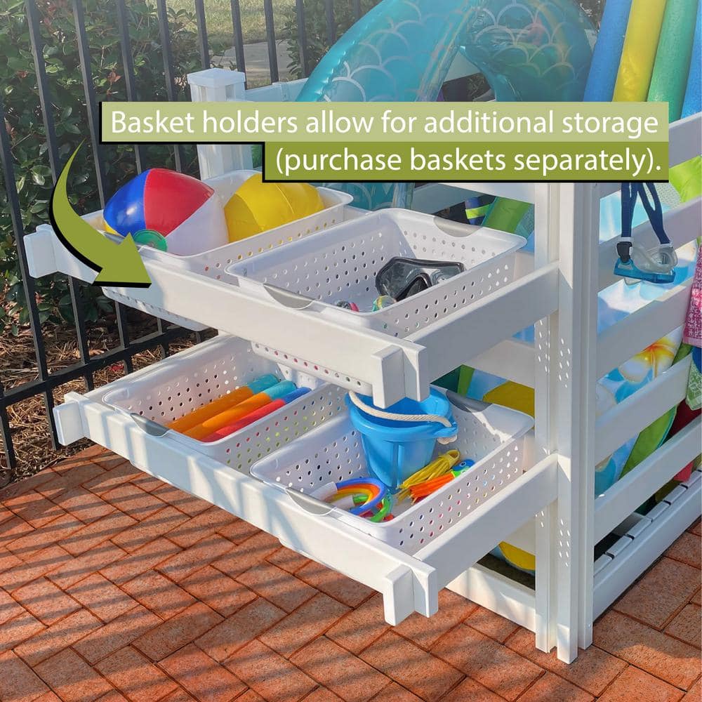 Zippity Outdoor Products Premium White Vinyl Poolside Storage Organizer - Image 7