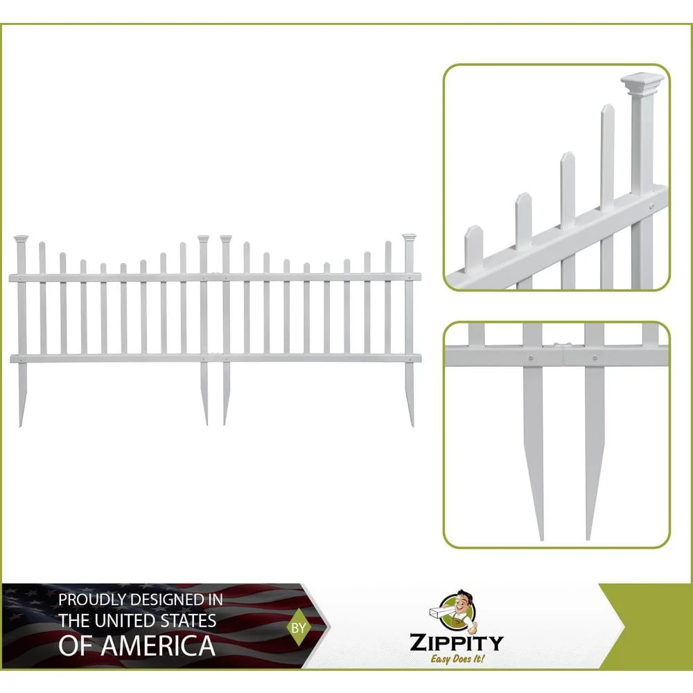 Zippity Outdoor Products Washington Vinyl Picket Fence Panel Kit 2-Pack - Image 3